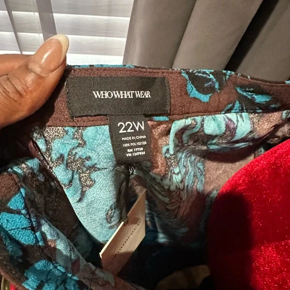 2 pc shirt and skirt. Chocolate brown and turquoise really pops! - Picture 3 of 3